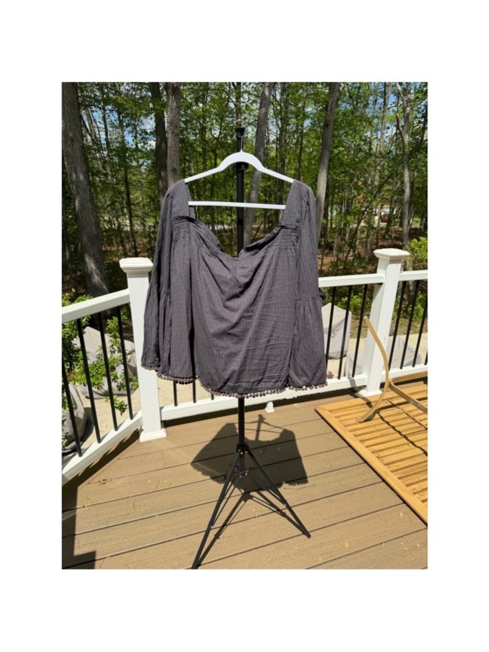Everleigh Charcoal Gray Blouse -  Plus Size 2X